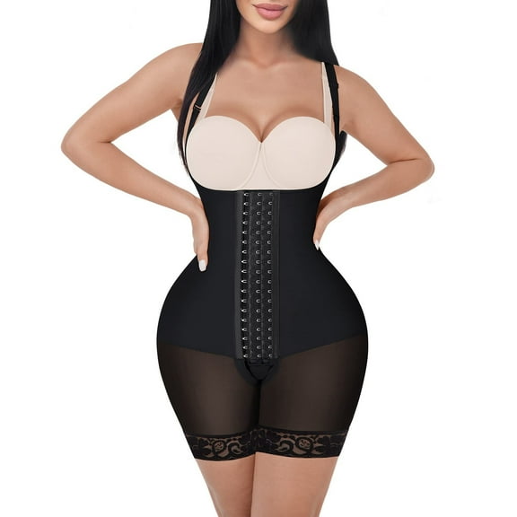 Lilvigor Full Body Shaper for Women Tummy Control Shapewear Stage 2 Faja Butt Lifting Shapers Open Crotch 3 Row Hooks