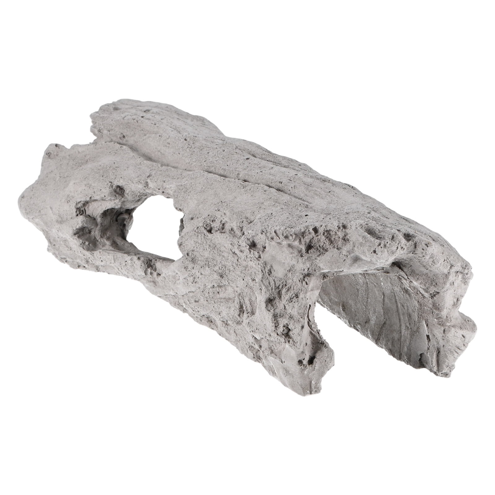 1-Pack Reptile Hide Basking Platform, Cement Reptile Tank Decor, Small White Bearded Dragon Tank Accessories for Turtle/Gecko
