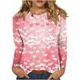thumbnail image 4 of Craaazy Womens Valentines Shirts with Hearts Prints Casual Round Neck Long Sleeve T-Shirts Gifts, 4 of 5