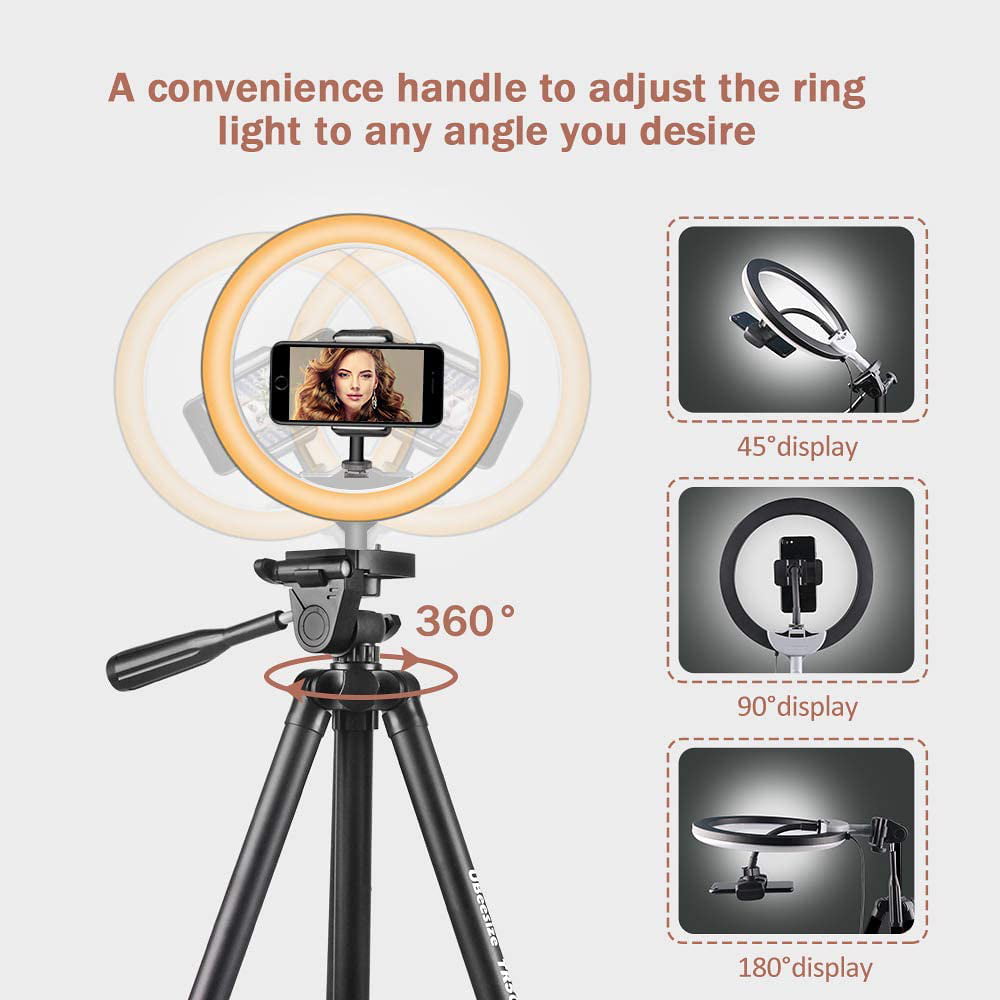 Ring Fill Light Adjustable Tripod Stand Phone Holder Led - Temu