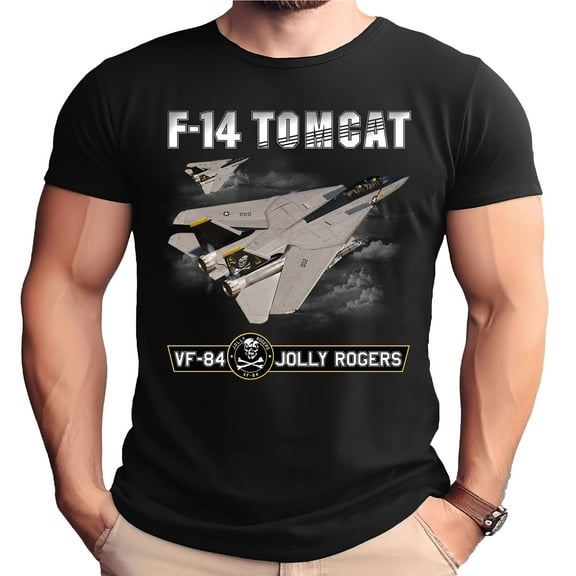 Jolly Rogers Tomcats In The Clouds Black Adult Shirt-Small