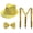 gold, variant on Byfri Silver Sequin Fedora Hat Set with Suspenders Bow Tie, Sparkly Party Outfit for Men Women, Silver 60cm