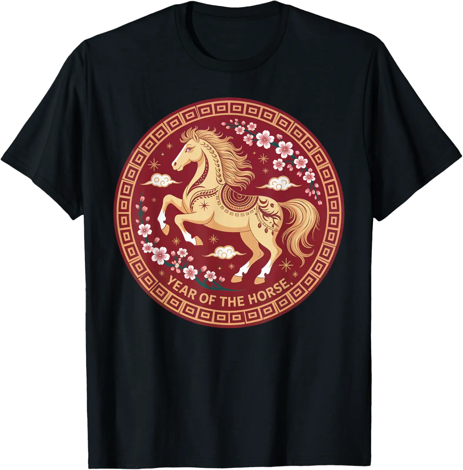 Chinese New Year 2026 Horse Red Lunar New Year Of The Horse T-Shirt ...