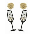 thumbnail image 5 of New Year's Celebration Goldtone Champagne Bottles, Female, 1 Pair, 5 of 5