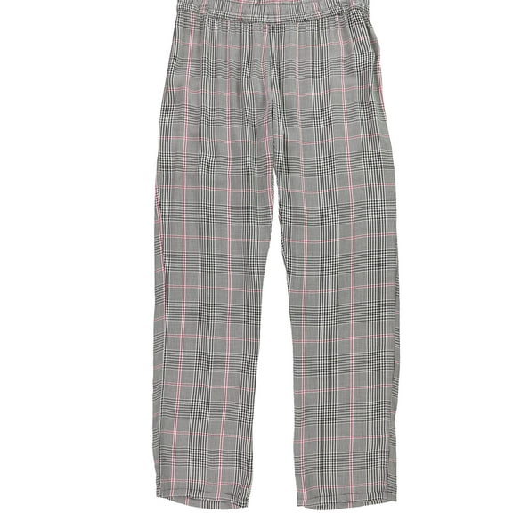 P.J. Salvage Womens Plaid Pajama Jogger Pants, Black, Medium