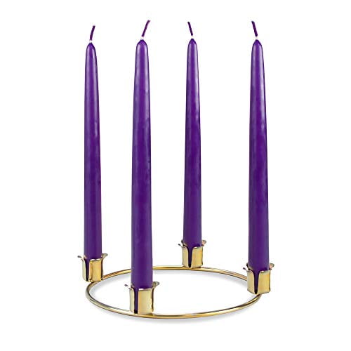 Emkay Candles Candle - Advent - Couronne en Laiton Petite Famille W/4-10 Pourpre