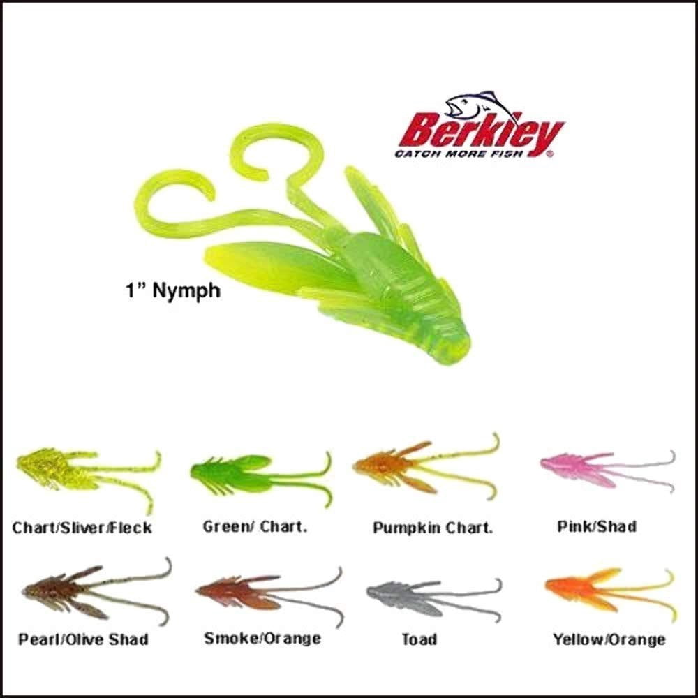 Berkley Powerbait Power Nymph, 1", 12 Pack, Green Chartreuse - PBHPN1-GCH