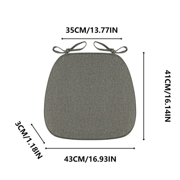 Sponge Seat Cushion with Non-Slip Silicone Grips Breathable Linen Cover for Dining Chairs Office Chairs Patio Furniture Comfortable Home Decor Pad