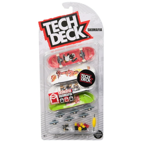 Tech Deck, Ultra DLX Fingerboard 4-Pack, SK8MAFIA Skateboards, Collectible and Customizable Mini Skateboards, Kids Toys for Ages 6 and up