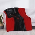 thumbnail image 3 of Rateoe Black Dog Red Background Pattern Flannel Throw Blanket, Ultra-soft Blanket for Bed, Couch, Car, Hypoallergenic Anti-pilling blanket-, 3 of 6