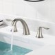 thumbnail image 2 of Widespread brushed nickel bathroom faucet - 3 hole set con stainless steel pop up drain y lead free hose (2 pack), 2 of 6