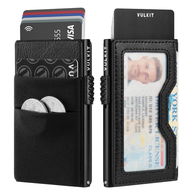 Cartera VULKIT minimalista con ventana de identificación y bloqueo RFID