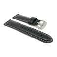 thumbnail image 3 of 20mm Leather Watch Band Strap, Mat Finish, White Stitching, Stainless Steel Buckle, 3 of 7