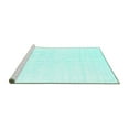 thumbnail image 2 of Ahgly Company Machine Washable Indoor Square Solid Turquoise Blue Modern Area Rugs, 4' Square, 2 of 4