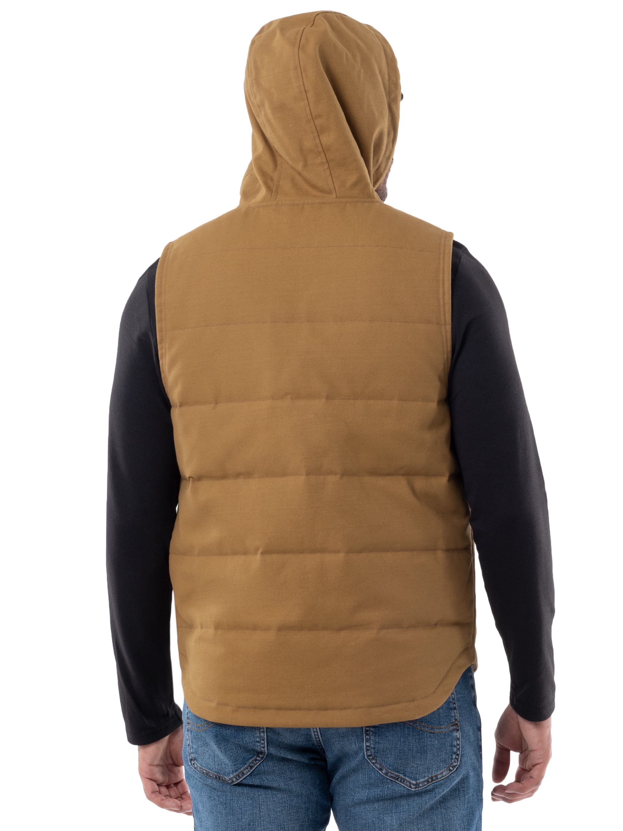 Wrangler Workwear Men's & Big Men's Quilted Lined Duck Vest with Hood,  Sizes S-5XL 
