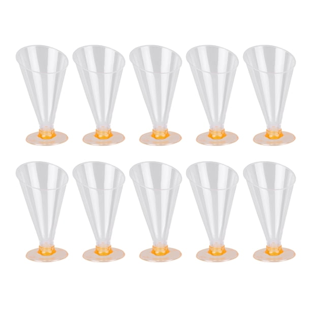 EeaseMX 10 vasos de postre prácticos de 160 ml, vasos para helado, gelatina, mousse, pudín, mini copas de cóctel, para fiestas, postres, fiestas nocturnas, base naranja.