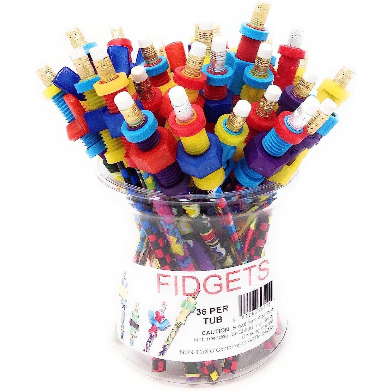 Fidget Pencil Toppers, Tub of 36 - Walmart.com