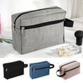 thumbnail image 2 of Portable Toiletry Bag Oxford Fabric Makeup Bag with Side Handle Cosmetic Pouch for Weekender Travel Business Trip, 2 of 8