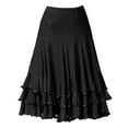 thumbnail image 2 of Ballroom Waltz Dance Swing Skirt Modern Tango Training Dress Costume Black, 2 of 8