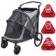 thumbnail image 2 of Carriola Plegable para Mascotas Ruedas  de Goma con Freno Manubrio Ajustable y Correas de Seguridad hasta 30 kg, 2 of 8