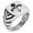 Silver, variant on Stainless Steel Floral Fleur De Lis Chevron Pattern Biker Style Polished Ring