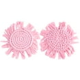 thumbnail image 3 of Posavasos aislantes redondos tejidos a mano para el hogar, almohadilla aislante para taza de café, decoración (forma redonda rosa), 3 of 10