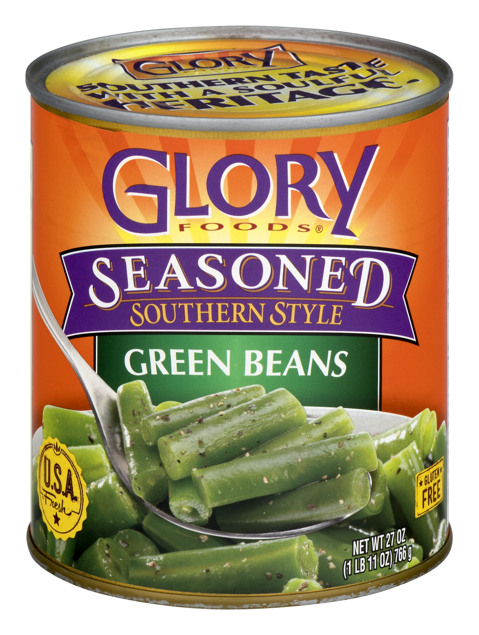 Glory Canned Seasoned Green Beans, 27 oz , Can