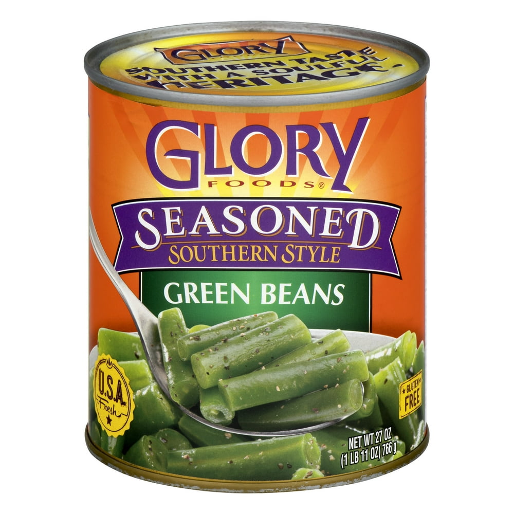 Glory Foods Seasoned Southern Style Green Beans, 27 oz