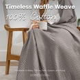 thumbnail image 4 of Comfy Cubs 100% Cotton Waffle Weave Blanket - Soft Lightweight Blankets (Charcoal, 50" X 60"), 4 of 8