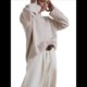 thumbnail image 1 of Suéter de Punto de Larga para Mujer, Jersey de Cuello Redondo, Suéter Informal Holgado. Albaricoque Talla Única, 1 of 9