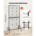 thumbnail image 2 of 2-Pack Black Carbon Steel Grid Wall Panels, 5.9 ft x 2.9 ft Movable Wire Display Rack with Wheels & 10 Hooks, Versatile Usage for Craft Shows, Wall Decor, Storage, and Notice Board, 2 of 10
