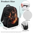 thumbnail image 7 of Pzuqiu Flame Wolf Print Kids Backpack for Boys Ages 6-8 17 Inch Elementary School Backpack with Adjustable Straps Large Capacity for School Travel Back to School Essential, 7 of 7