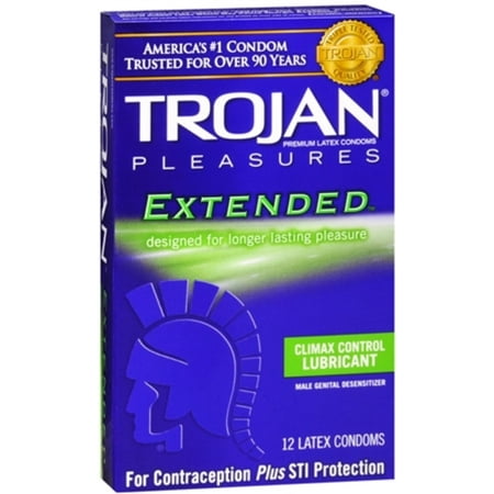 2 Pack - TROJAN Extended Pleasure Climax Control Lubricated Premium Latex Condoms 12