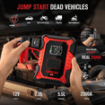 thumbnail image 3 of GOOLOO A3 Lite Jump Starter with Air Compressor, 2500A Peak Portable Car Battery Jump Starter for Up to 7.0L Gas & 5.5L Diesel Engines, 12V Lithium Battery Booster Pack with 150PSI Tire Inflator, 3 of 10