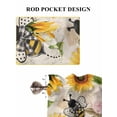 thumbnail image 7 of Sunflower Farmhouse Kitchen Curtains 54 Inches length, Spring Summer Vintage Floral Bee Window Treatment Curtain Drapes, Thermal Insulated Drapes for Basement Hotel RV, 42"x54", 2 Panels, 7 of 7