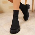 thumbnail image 5 of Tawop Boots for Women Chunky Low Heel Thick Sole Fall Black Boots, 5 of 9