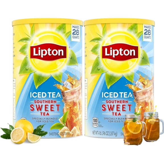 Lipton Southern Sweet Iced Tea Mix, Makes 28 Quarts, 2 Packs Total 56 Quarts