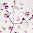 thumbnail image 4 of Women's Satin Halloween Pajamas Sets with Shorts Soft Button down Short Sleeve Shirts Wide Leg Shorts 2 Piece Pumpkin Printed Graphic Sleepwear Loungewear Pjs Set X_White S, 4 of 7