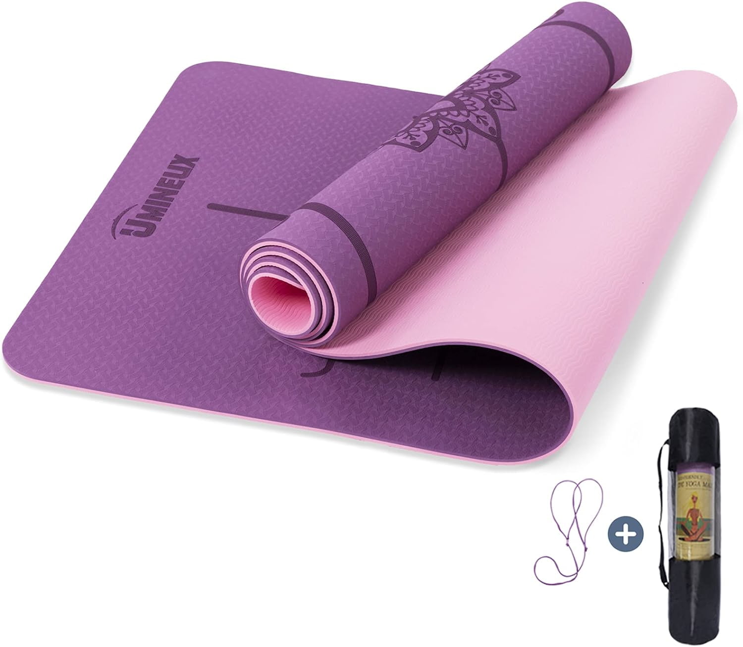 Umineux Reversible Yoga Mat, Purple, 8mm, PVC Foam Palestine