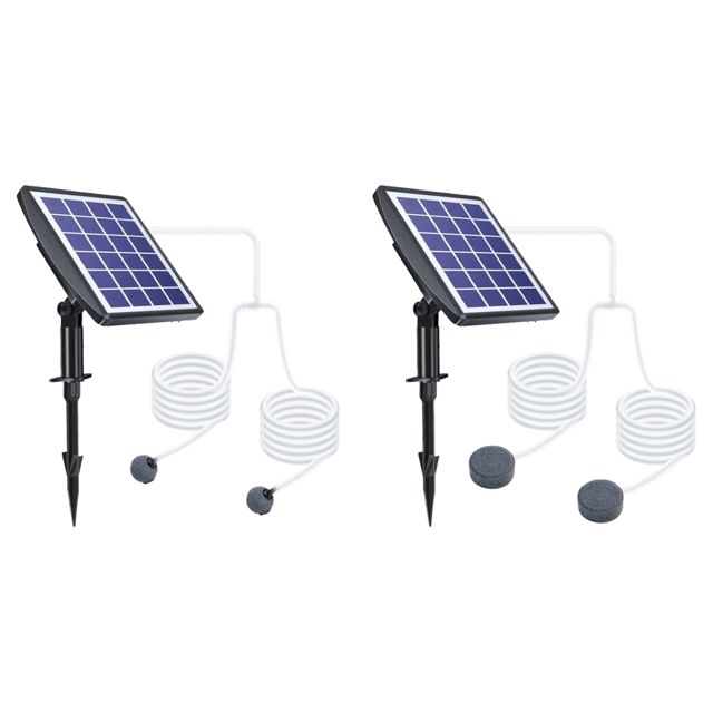 Bomba de oxígeno enchufable aireador de pesca solar de 3W para estanque de piscina (piedra de aire de 1 orificio)