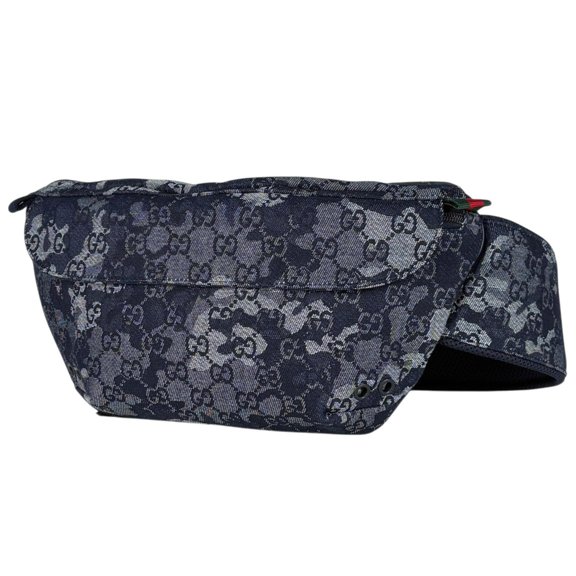 Pre-Owned Gucci GG Denim Large Belt Bag, Camouflage Effect Waist Bag/Body Navy, 851706, Men's
