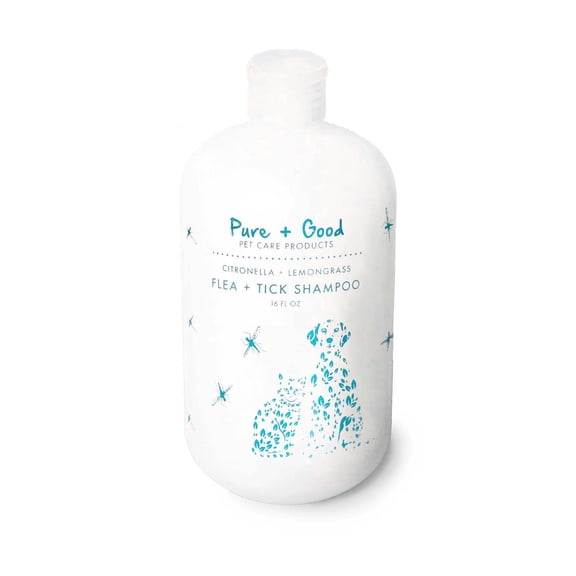 Pure and Good Pet Flea   Tick Shampoo, Citronella   Lemongrass Scent, 16 oz Bottle