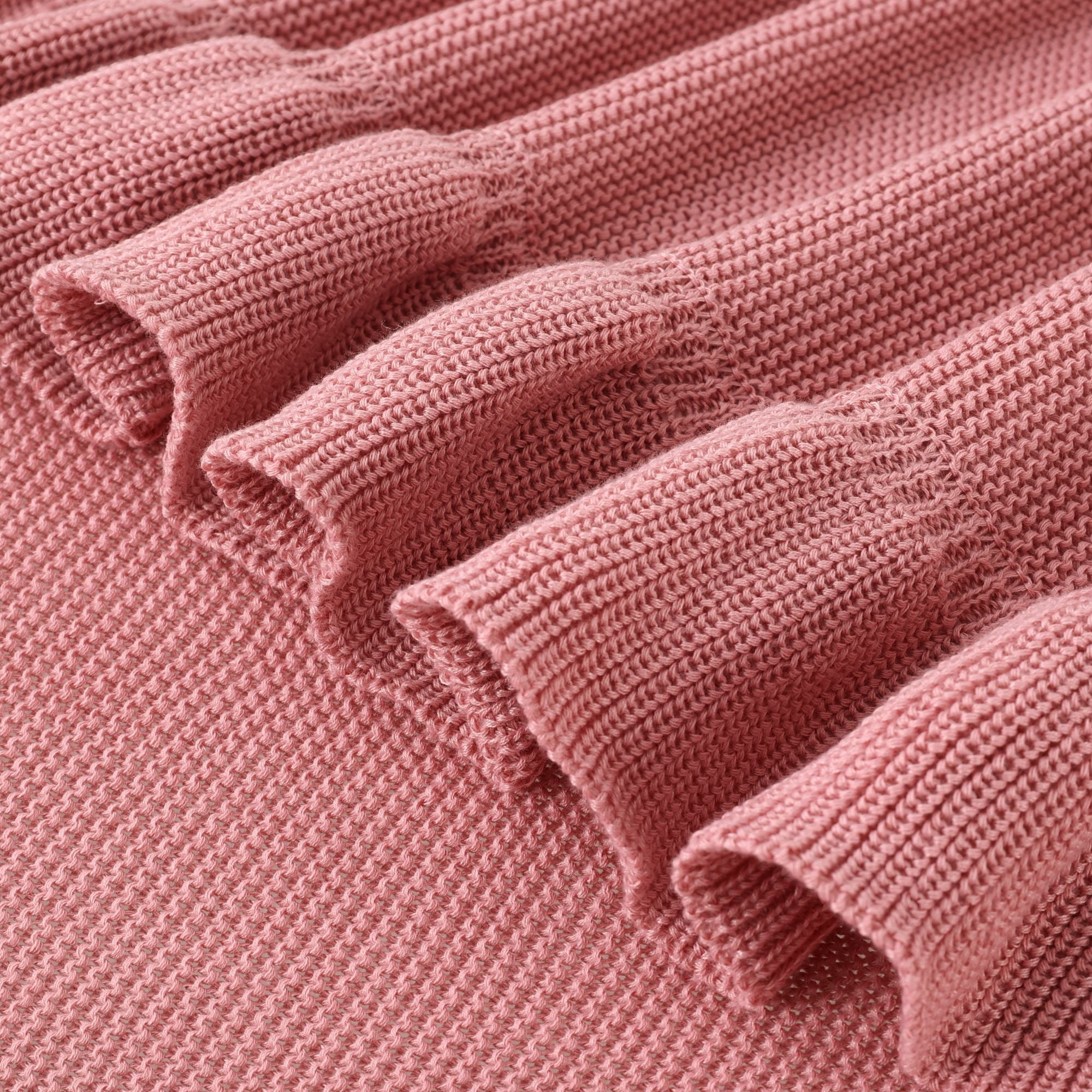 The Pioneer Woman Ruffle Knit Oversized Couch Throw Blanket, Pink, 50 x 72 in