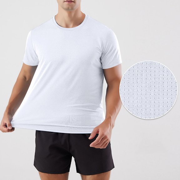 Chbgutlmr Workout Shirts for Men Short Sleeve Crew Neck Stretch Mesh T-Shirts Casual Summer Gym Running Breathable Tee Tops