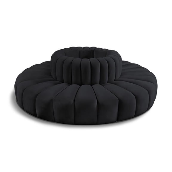 Meridian Furniture Arc Black Velvet Modular Sectional