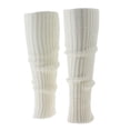 thumbnail image 1 of 2xCalentadores De Piernas De Punto Cálido De Invierno Para Mujer, Mallas De Ganchillo, Calcetines Para Botas De Baile, Color Blanco Sunnimix Calentador de piernas de punto para mujer, 1 of 8