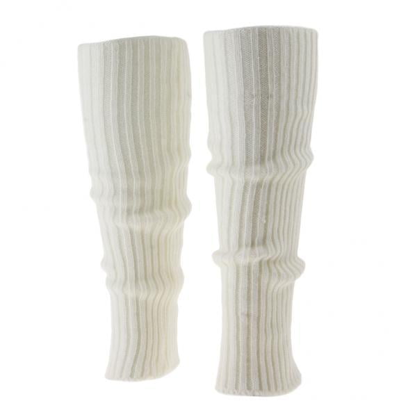 2xCalentadores De Piernas De Punto Cálido De Invierno Para Mujer, Mallas De Ganchillo, Calcetines Para Botas De Baile, Color Blanco Sunnimix Calentador de piernas de punto para mujer