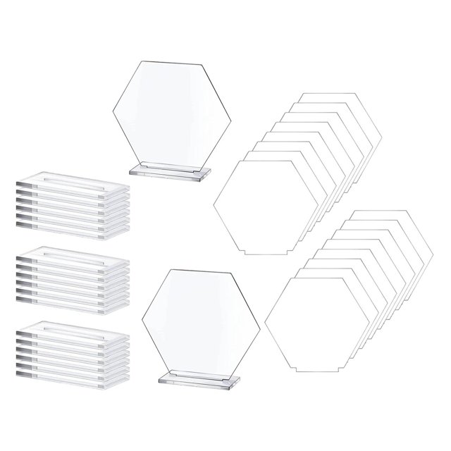 18x Tarjeta de Mesa Transparente Decoración Multipropósito con Base Centro de Mesa Arreglo para Compromiso Boda Ceremonias Tienda Aniversario Macarena Tarjetas de asientos