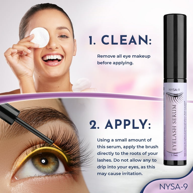 Nysa-9 Eyelash Growth Serum, Natural Lash and Brow Booster, 2 Pack
