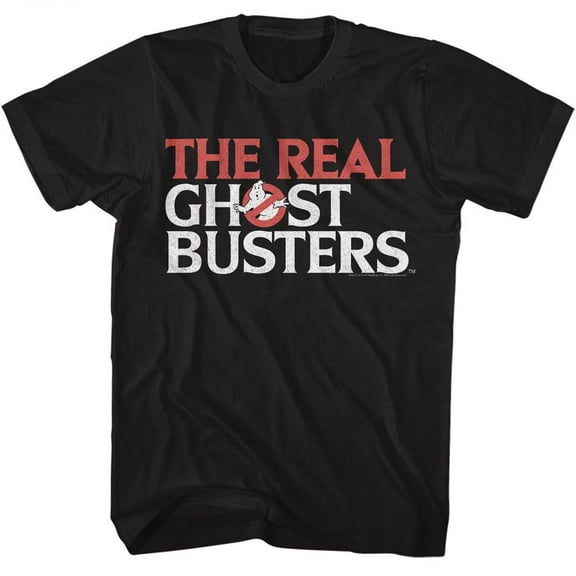 The Real Ghostbusters Logo Black Adult T-Shirt 2Xlt